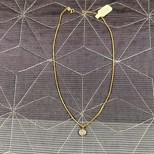 1.6 ct old mine cut Diamond bezel set pendant with 14k gold necklace